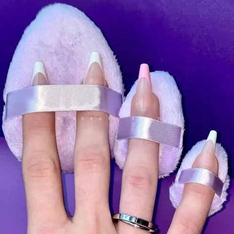Houppe À Poudre En Velours Douce Forme De Goutte Outil Fixation Maquillage Avec Poignée Ruban Pour Poudre Libre Foundation