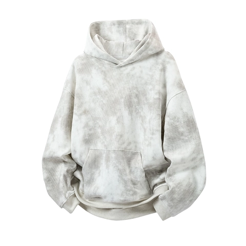 Herren Hoodie Tie Dye Acid Wash Oversized Dropped Shoulder Kängurutasche Kordelzug Streetwear Casual Lose Passform