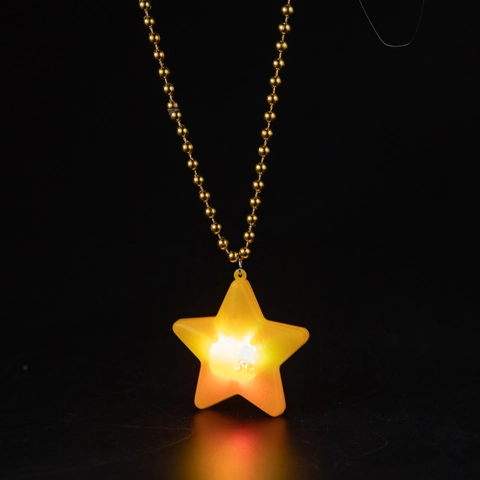 LED Glowing Star Pendant Necklace Earrings Keychain Golden Bead Chain Artificial Pearl Plastic Jewelry For Party Unisex Gift