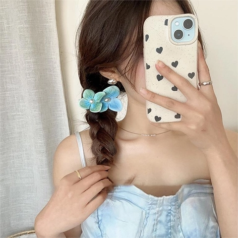 Blumen Schmetterling Haarklammern Entenschnabel Clips Stoff Legierung Kunstperle Strass Für Damen Hochzeit Party Strandurlaub