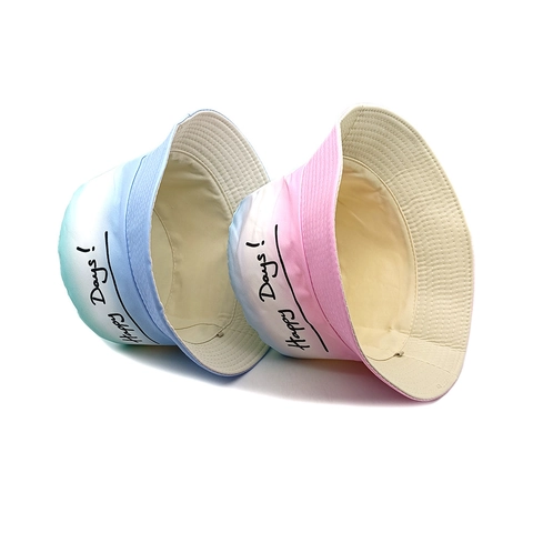 Cappello Da Pescatore Bambini Sfumato Tie Dye Traspirante Protezione Solare Cappello Da Spiaggia Esterno Ragazzi Ragazze Happy Days Print
