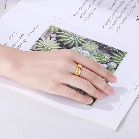 Anillo Con Textura Trenzada De Acero Inoxidable Patrón De Trigo Pulido Joyería De Moda Para Hombres Y Mujeres Unisex