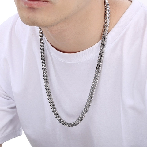 Franco Wheat Chain Necklace Stainless Steel Lobster Clasp Trendy Hip Hop Fashion Jewelry For Men Women