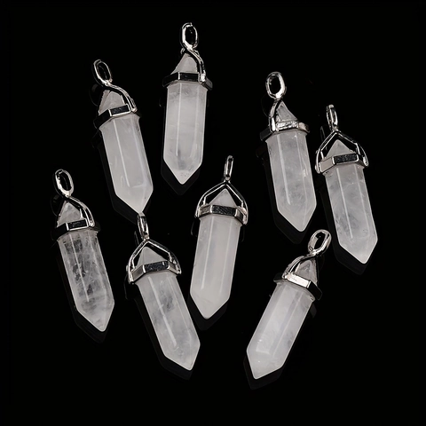 Zeshoekige Kolom Kristallen Hanger Natuursteen Punt Kogelvorm DIY Ketting Accessoires Healing Reiki Energie Sieraden