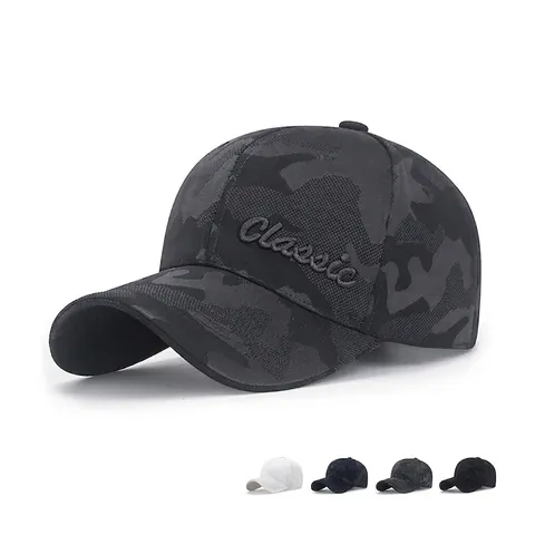 Tarnung Baseballkappe Stoff Klassische Stickerei Verstellbar Sonnenschutz Sportlicher Lässiger Outdoor Hut Unisex