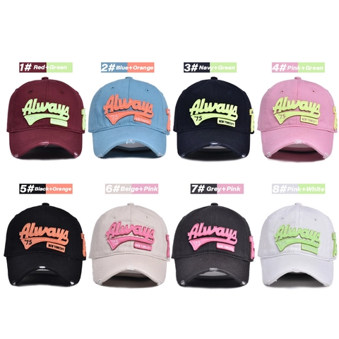Cappello Da Baseball Cotone Vintage Lavato Distressed Always 75 Ricamo Retro Cappello Sole Streetwear