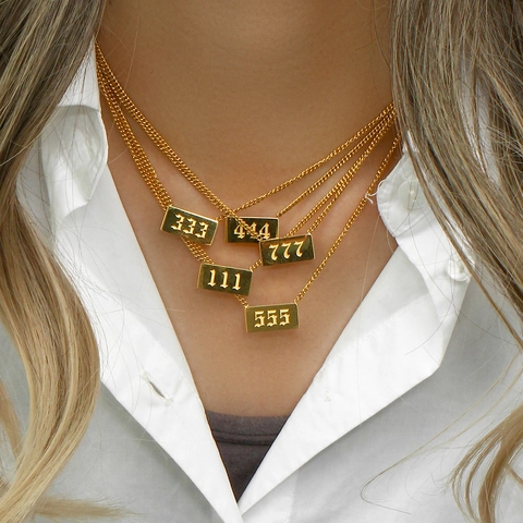 Collar De Moda Número 304 De Acero Inoxidable Chapado En Oro De 18k
