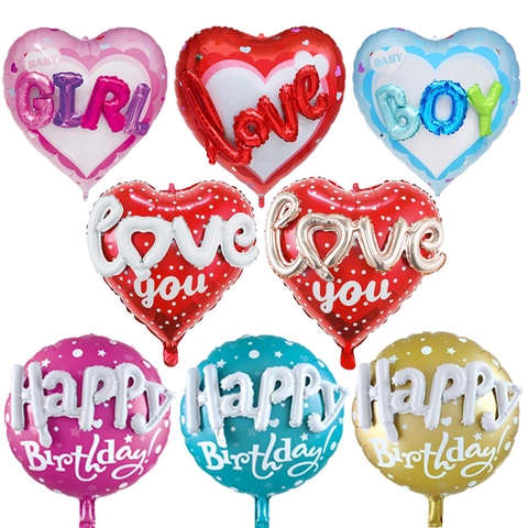 Palloncini In Alluminio A Forma Di Cuore Doppia Faccia Love Baby Boy Girl Decorazioni Per Feste Di Compleanno