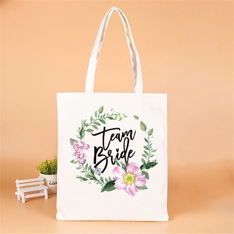 Bolsa De Regalo Boda Lona No Tejida Team Bride Despedida De Soltera Bolso Para Damas De Honor Fiesta Nupcial
