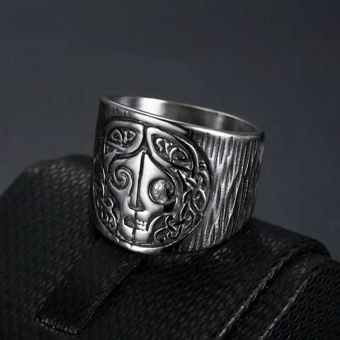Bague Viking Pour Hommes En Acier Inoxydable Mythologie Nordique Crâne Nœud Celtique Style Punk Gothique Bijoux Rétro