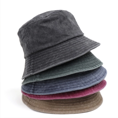 Sombrero De Pescador De Algodón Lavado Protección Solar Plegable Estilo Retro Vintage Para Hombre Mujer Color Sólido