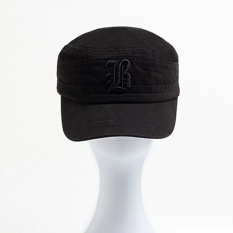Berretto Militare Uomo Cotone Cappello Piatto Lettera B Ricamata Regolabile Retro Protezione Solare Casual Sport All Aperto