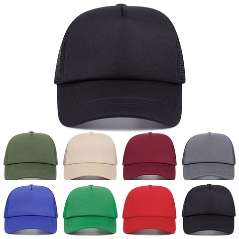 Unisex Einfarbige Mesh Trucker Mütze Atmungsaktiv Verstellbar Baseballkappe Für Outdoor Sonnenschutz Tägliche Lässige Sonnenhut