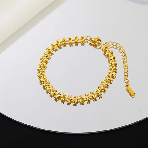 Heart Link Chain Necklace And Bracelet Gold Plated Stainless Steel Jewelry For Women Minimalist Elegant Accessory