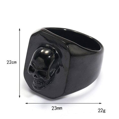 Vintage Skull Ring For Men Titanium Stainless Steel Punk Gothic Biker Distressed Domineering Retro Jewelry