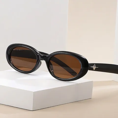 Gafas De Sol Ovaladas Retro Montura Y Lentes De PC Con Decoración De Estrellas Protección UV400 Moda Y2K Para Mujeres Hombres