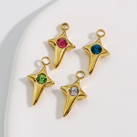 Charmes Étoile Scintillants En Acier Inoxydable Avec Strass Pour Fabrication De Bijoux DIY Collier Bracelet Boucles Oreilles
