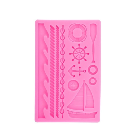 Nautical Sailing Silicone Mold Anchor Rudder Sailboat Lifebuoy Shape For Cake Decoration Fondant Chocolate Resin Craft DIY