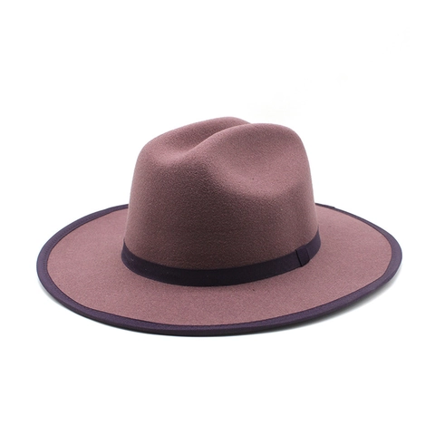 Cappello Fedora A Tesa Larga Feltro Di Lana Retro Classico Jazz Cappello Da Gentiluomo Con Nastro Traspirante Caldo