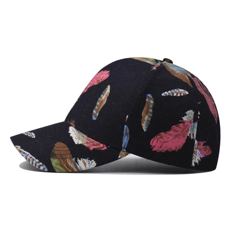 Cappello Da Baseball Con Stampa Piume Colorate Cotone Regolabile Berretto Da Sole Uomo Donna Esterno Stile Artistico