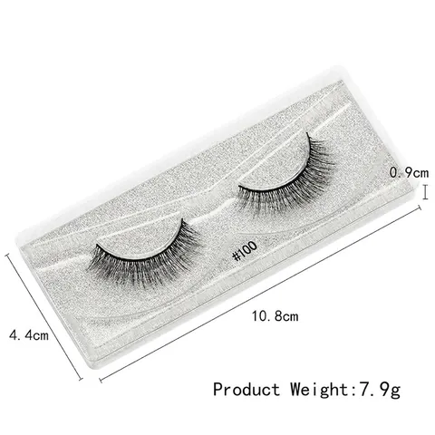 False Eyelashes 3D Faux Mink Synthetic Fiber Handmade Cruelty Free Reusable Soft Natural Thick Long Cross Eye Makeup