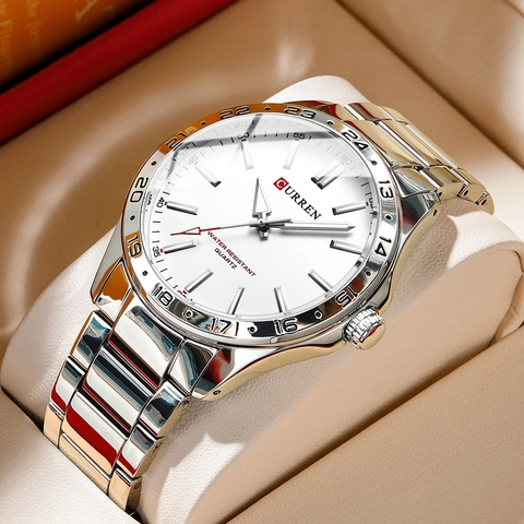 Orologio Da Polso Al Quarzo Da Uomo Con Cassa In Lega E Cinturino In Acciaio Inossidabile Impermeabile Luminoso