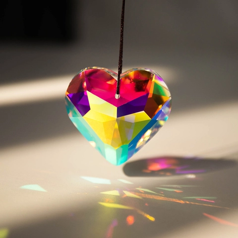 Hart Kristal Prisma Zonvanger Regenboogmaker Raam Decoratie Hangende Glazen Hanger Facet Geslepen Huis Tuin Decoratie