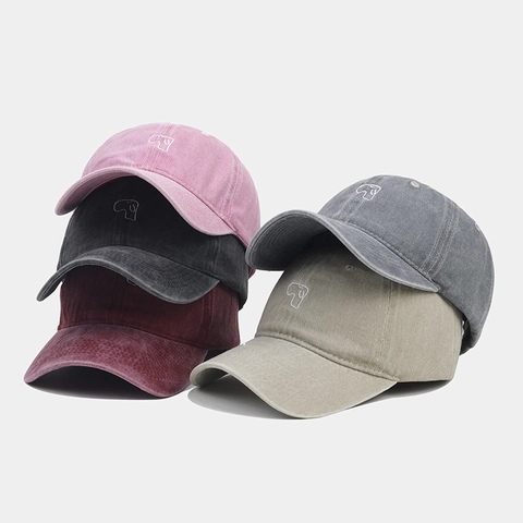 Gewaschene Baumwolle Baseballkappe Retro Distressed Verstellbarer Dad Hat Mit Hundestickerei Für Herren Damen Casual Outdoor