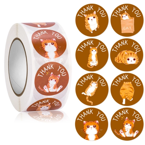 Adesivi Grazie Rotondi Animali Cartoni Animati Etichette Sigillanti Adesive Decorative Per Pasticceria Affari Confezioni Regalo