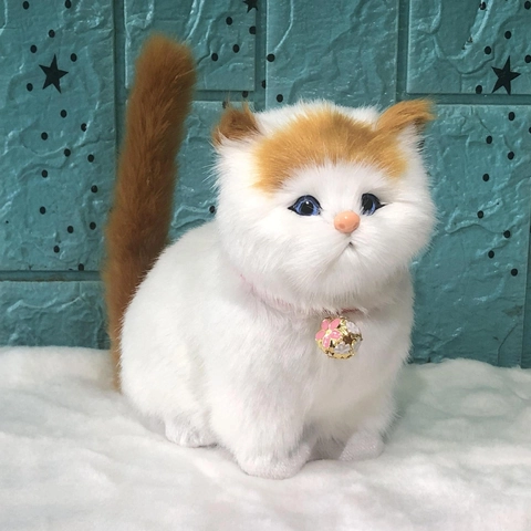 Realistic Simulation Animal Plush Toy Sound Making Sleeping Cat Dog Panda Ornament For Car Dashboard Home Decoration