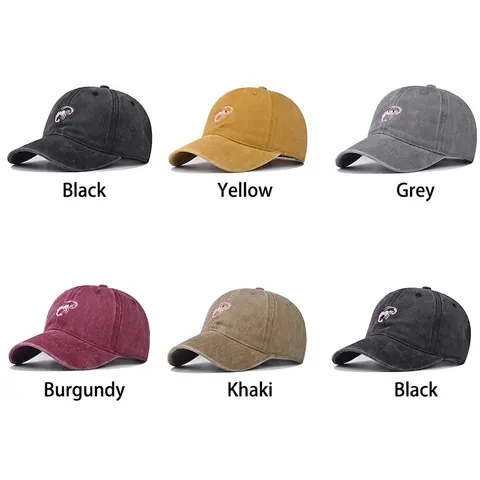 Washed Cotton Baseball Cap Retro Distressed Dad Hat Pinke Garnele Skorpion Stickerei Verstellbar Curved Brim Outdoor Streetwear