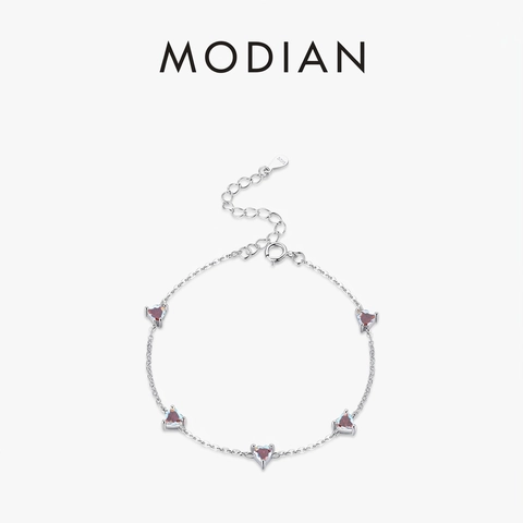 Bracciale In Argento Sterling 925 A Forma Di Cuore Con Zirconi Colorati Da Donna Catena Sottile Regolabile Gioielli Di Moda
