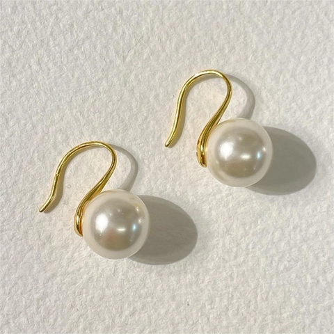 Minimalistische Künstliche Perlenohrringe Mit 925 Sterling Silber Haken Eleganter Koreanischer Stil Schmuck Für Damen