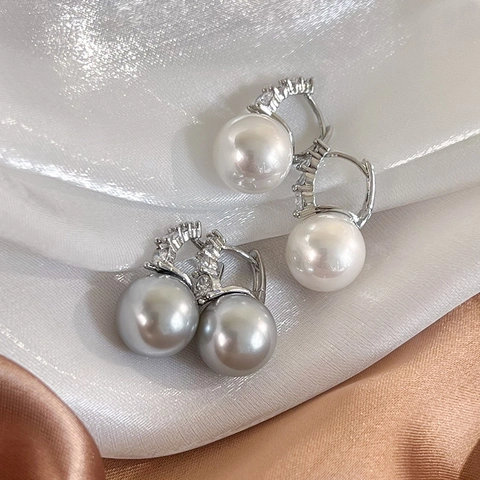 Eleganti Orecchini Di Künstliche Perle In Stile Francese In Rame Con Zirconi Gioielli Di Moda Leggeri Per Donne