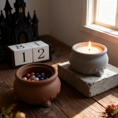 Siliconen Vorm Heksenketel Voorraadpot Schedel Decoratie Voor Hars Gieten DIY Epoxy Halloween Gips Ambacht Nieuwigheid