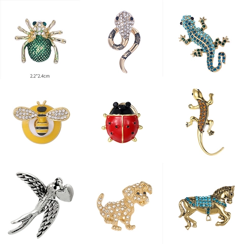 Spilla a Forma di Animale Gufo in Lega Vintage Con Strass Intarsiati Spilla da Colletto alla Moda per Donna Uomo Gioielli