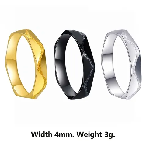 Minimalistische Roestvrijstalen Geometrische Ring Voor Heren Dames Gematteerde Veelzijdige Paar Band Ring Punk Mode Sieraden Cadeau