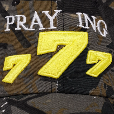 Gorra De Béisbol Camuflaje Algodón Acrílico Bordado 3D Praying 777 Protección Solar Streetwear Ajustable Sombrero Unisex