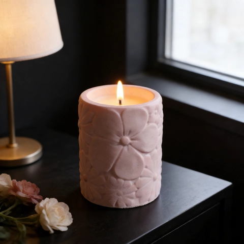 Relief Flower Storage Jar Silicone Mold Embossed Cylinder Container And Lid For DIY Resin Casting Candle Making Plaster Craft