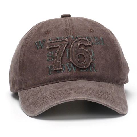 Vintage Gewaschene Baumwolle Baseballkappe Mit 76 Stickerei Retro Verstellbare Sonnenhut Für Herren Damen