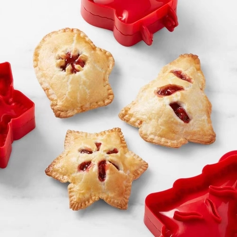 Cortador De Galletas Árbol De Navidad Copo De Nieve Mitón Plástico ABS Herramienta De Repostería DIY Prensa De Postres