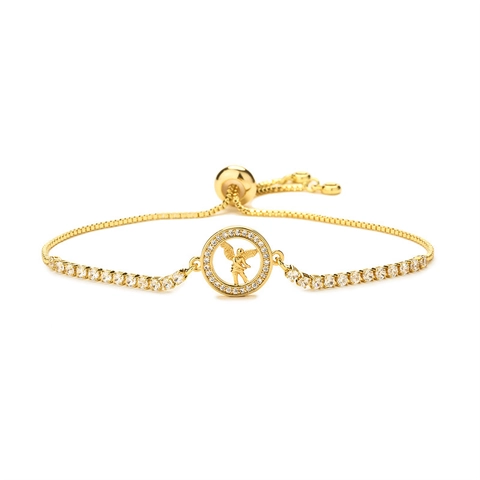 Verstellbares Kupfer Zirkonia Charm Armband Für Damen Vintage Herz Böses Auge Lebensbaum Engel Liebe Mode Handschmuck