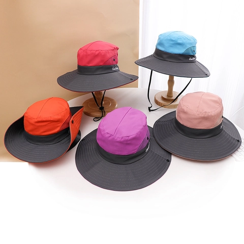Cappello Da Sole All'aperto Con Tesa Larga Mesh Traspirante Protezione Uv Poliestere Asciugatura Rapida Pesca Escursionismo Regolabile