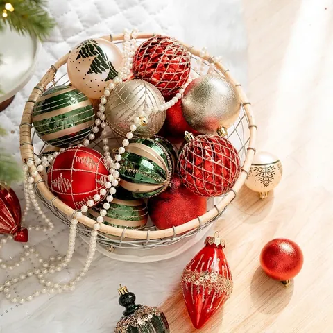 Christmas Tree Hanging Ornaments Plastic Glitter Sequin Assorted Shapes Festive Home Decor Holiday Party Atmosphere