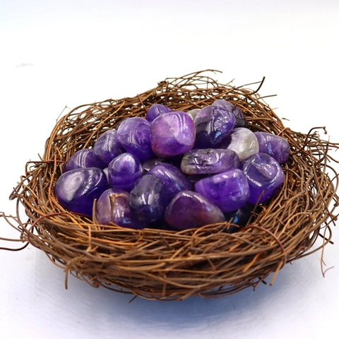Natur Amethyst Kristall Trommelsteine Poliert Unregelmäßig Heilsteine Für Hausdeko Meditation Brunnen Bettung