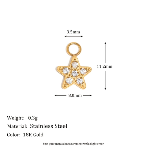 Ciondoli Pendenti DIY Acciaio Inossidabile Placcato Oro 18K Angelo Chiave Cuore Stella Conchiglia Perla Artificial Accessori Gioielli Donna