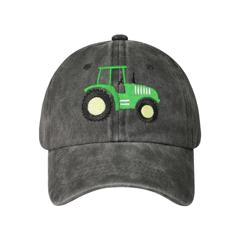 Berretto Da Baseball In Cotone Lavato Ricamo Trattore Escavatore Vintage Regolabile Retro Dad Hat Traspirante Casual Unisex
