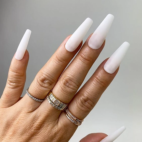 Matte Frosted Press On Nails Long Coffin Ballerina Shape Artificial Finger Tips Wearable Full Cover For Women