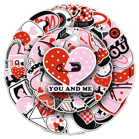 Pegatinas San Valentin PVC Corazon Romantico Decoracion Para Botella Agua Laptop Scrapbook