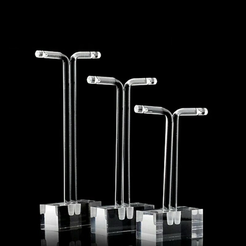 Clear Acrylic Earring Display Stand T-Shape Jewelry Holder Stud Showcase Organizer Professional Counter Props Transparent